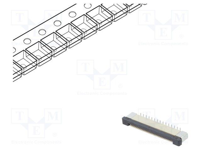 LIITIN: FFC/FPC - TINATTU - SMT - 500MA - 50V - PIN: 30 - LIITOKSET: KUPARI - FFC/FPC liittimet rasteri 0,5mm - DS1020-08-30VBT11- - 1
