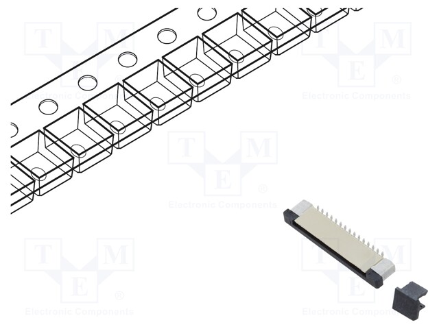LIITIN: FFC/FPC - TINATTU - SMT - 500MA - 50V - PIN: 30 - LIITOKSET: KUPARI - FFC/FPC liittimet rasteri 0,5mm - DS1020-08-30VBT12- - 1