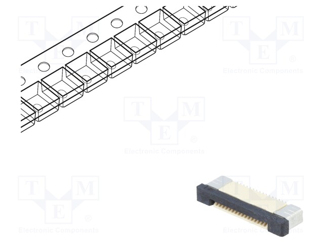 LIITIN: FFC/FPC - TINATTU - SMT - 500MA - 50V - PIN: 16 - LIITOKSET: KUPARI - FFC/FPC liittimet rasteri 0,5mm - DS1020-09-16VBT1A- - 1